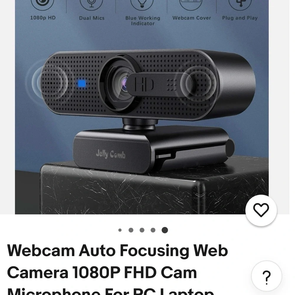Black Webcam 1080P FHD Cam